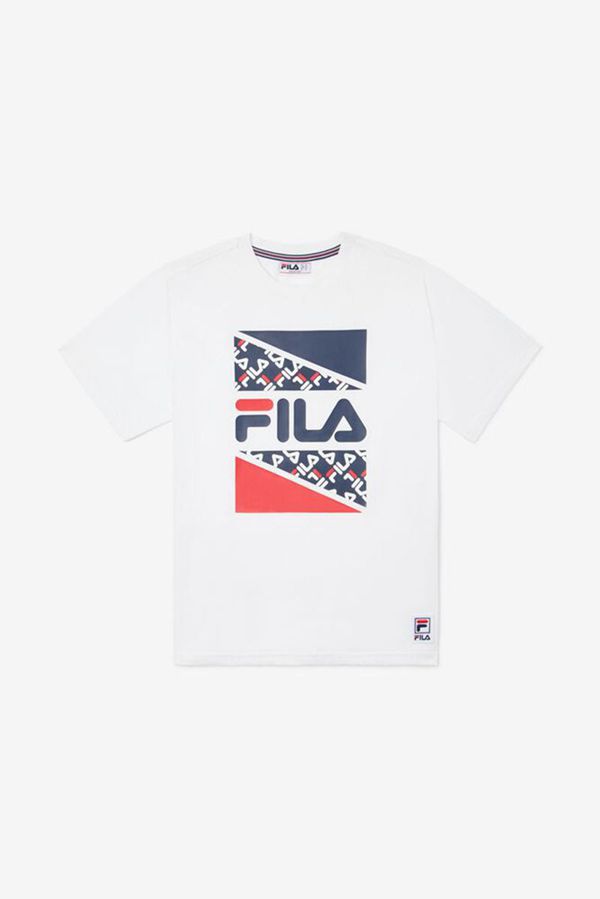 Camisetas Fila Rapaz Branco - Fila White Logo Loja Online Portugal,FZQS-58796